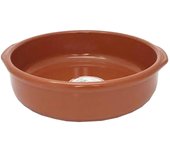 Tradineur - Cazuela redonda de barro - Apta para vitro y horno - Ideal para guisos y asados caseros  Ø 30 cm