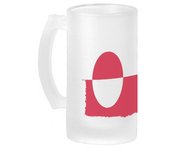 MERCHANDMANIA JARRA CERVEZA CRISTAL bandera groenlándia pais gobierno groenlandés esmerilada esmerilado 500ml