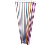 Juego de 11 agujas de crochet tunecinas/afganas de aluminio, multicolor, de 2 a 8 mm