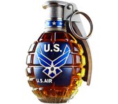 Botella de vidrio tallada con forma de granada (2025) para whisky con granada militar, ideal como regalo para veteranos (F-NEW)