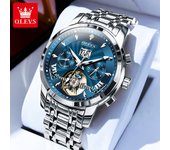 OLEVS 9965 Mens Watch Classic Hollow Out Automatic Mechanical Watch Original Movement Waterproof Luminous Calendar Year Moon