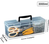 WORTHBUY Plastic Organizer Box Transparent Portable Tool Box Multipurpose Electrician Drill Tool Storage Box Hardware Tool Case