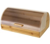 Dcasa Panera de bambú natural con tapa abatible de 38x26x18 cm