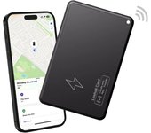 Tarjeta rastreadora de billetera Air-Tag, rastreador GPS ultrafino para billeteras, compatible con Apple Find My (solo iOS), dispositivo de seguimiento de carga inalámbrica para billetera, equipaje, llaves y pasaporte (negro)