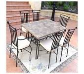 Suinga Conjunto Cerámica Jardín Córdoba - Mesa y Sillas Confortables