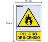 SANCO STORE - WOLFPACK LINEA PROFESIONAL Cartel Peligro De Incendio 30x21 cm.