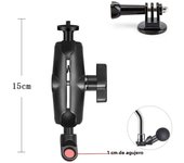 Double Socket Arm Clamp Strong Clip Motorcycle Bicycle Handlebar Base Mounting Bracket Clip for Insta360 X4 X3 X2 GoPro 12 11 10