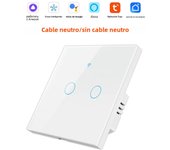 Tuya Smart Wifi Light Switch No Neutral Wire Touch Panel EU 1/2/3 Gang Wall Switch Wireless Control Voice Control Alexa Google