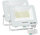 Aigostar Foco LED Exterior 20w, 1650LM Foco Proyector LED, IP65 Impermeable Luz de Seguridad, Natural 4000K Luces led exterior, Para Jardín, Patio, Garaje, Paquete de 2
