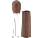 Herramienta de distribución de café Distribuidor de café de aguja multifuncional con base de madera para el restaurante de viajes en casa