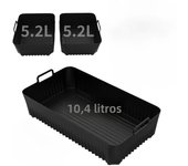 Air Fryer Tray Silicone Mold For Ninja Af500 Air Fryer Liner Basket Reusable Oven Baking Tray Non-Stick Pizza Grill Pan