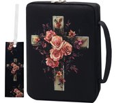 Bible Cover, Floral Bible Case With Handle & Pocket, Bible Book Case Carrying Organizer Bag With Bookmark, For Girls Catholic Ch