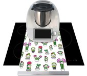 APCym Tabla deslizante con Ruedas para Robot de Cocina Thermomix, Monsieur Cuisine, Mambo, Aldi, Lidl, Tamaño 60x30cm MODELO CACTUS