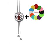 Trendy Butterfly Pattern Adjustable Snake Chain Stainless Steel Long Tassel Necklace Perfume Locket Diffuser Cat Pendant Jewelry