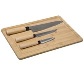 Mr. Kuki® Pack 3 Cuchillos Acero Inoxidable y Tabla de Cortar de Bambú Gratis  La mejor calidad para tu cocina con el Mejore Precio