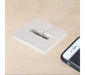 Pasacables plastwin para mesa, plástico blanco, plástico