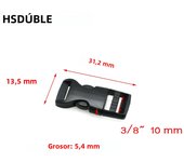 10 Pcs/Pack Plastic Side Release Buckles For Paracord Bracelet / Backpack Black