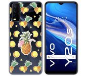 Tumundosmartphone Funda Gel Transparente para Vivo Y20s / Y11s diseño Piña Dibujos