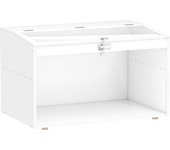 PawHut Jaula para Hámster Casa para Animales Pequeños con Tapa Abatible y Ventana de Acrílico Transparente para Hámsteres Enanos Jerbos Pequeños 80x50x50 cm Blanco