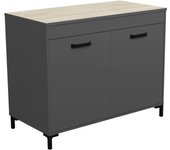 Cocina Modular Smoke Completa Color Gris Y Roble 237cm