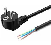 TECHZOCO Cable alimentación eléctrico H05VV-F, Cable alimentación CEE7, Enchufe Schuko a bornes, Sección 0.75mm², para enchufes, regletas, Fuentes de alimentación, portalámparas, Negro, 1.50 Metros