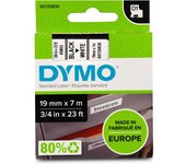 Dymo D1 Cinta 19 mm x 7 m blanco negro