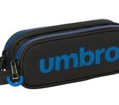 SAFTA PORTATODO DOBLE UMBRO JET BLACK 21x8x6cm