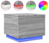 vidaXL Mesa de centro con luces LED 50x50x40 cm Blanco, Negro, Roble Sonoma Mesita de Salón o Comedor o Auxiliar Mesa de Café Meuble Salón