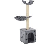 Rascador para Gatos Poste de isal 105 cm Huellas beige
