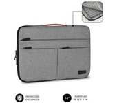Funda Subblim Air Padding 360 Sleeve para Portátiles hasta 14'/ Gris Claro