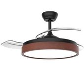 Gsc Evolution Ventilador de Techo Ranta con Luz CCT Regulable y Mando Ø107 3 Aspas Retráctiles DC Negro