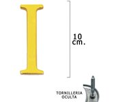 Letra Latón I 10 cm. con Tornilleria Oculta (Blister 1 Pieza)