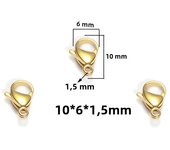25Pcs Stainless Steel Gold Black Lobster Clasps Jewelry Findings DIY Necklace Bracelet Making Accessories 9/10/11/12/13/15MM