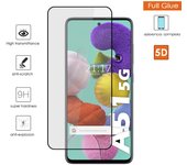 Tumundosmartphone Protector Cristal Templado Completo 5D Full Glue Negro para Samsung Galaxy A51 5G Vidrio