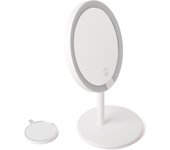 Espejo de Maquillaje LED Portátil con Base Estable | 3 Velocidades, Ángulo Ajustable, Reflejo Perfecto y Alimentación por USB/Batería de Litio | Ideal para Viajes, Hogar y Uso Diario