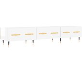 Mueble de TV madera de ingeniería blanco brillo 150x36x30 cm
