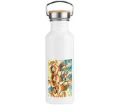 MERCHANDMANIA BIDON 750 ML ACERO INOXIDABLE ESTILO RETRO playa amigos fiesta tumbona arena agua deporte deportivo botella senderismo