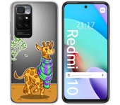 Funda Silicona Transparente para Xiaomi Redmi 10 (2021/2022) diseño Jirafa Dibujos