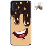 Tumundosmartphone Funda Gel Tpu para Samsung Galaxy A21s diseño Helado Chocolate Dibujos