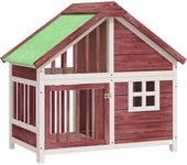 vidaXL Caseta para Perros Perrera Casita Animales Jardín Color Marrón,  Moca,  Gris y mas