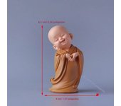1pcs Resin Cute Little Monk Mini Statue Modern Handmade Sculpture Cute Home Living Room Desktop Mini Statue Children's Gift Car