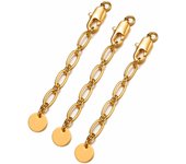 2pcs 18K Gold Plated Brass Extension Tail Chain With Lobster Clasps Connectors For DIY Bracelets Necklaces Jewelry Accessories