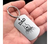 1Pc Creative Stainless steel Keychain For Dad, Gifts For Father's Day, Engraved Family Key Chain