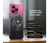 Folding Magsafe Holder Case For iPhone 14 12 13 15 Pro Max Rotating Gyro Matte Clear Gradient Cover For iPhone 15 Pro Hard Case