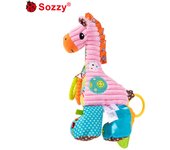 Jirafa colgante para cama Sozzy, coche relajante con timbre para tirar, cochecito colgante para bebé, juguete colgante para cochecito