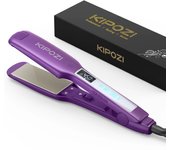 KIPOZI Professional Titanium Flat Iron Hair Straightener with Digital LCD Display Dual Voltage Instant Heating Curling Iron