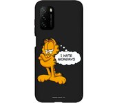 Funda original compatible con Xiaomi Redmi 9T - Pocophone M3 Negro con un diseño de Garfield Hate Mondays