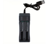 Cargador de batería pila 18650 ⋆ 2 ranuras ⋆ Cargador de litio recargable 4.2V ⋆ Para linterna y láser ⚡🔋