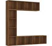 vidaXL Mueble de TV y librería 3 piezas 180x30x180 cm Blanco, Negro, Roble Sonoma Mueble Almacenaje Estantería para Oficina, Estudio, Dormitorio Estantería/Librería/ mueble de Almacenamiento