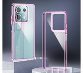 Fashion Metal Frame Case for Xiaomi Redmi  Note 13 12 Pro Puls 13C 12C 11A  A3 Transparent Acrylic Soft Shockproof Bumper Cover